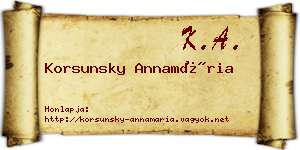 Korsunsky Annamária névjegykártya